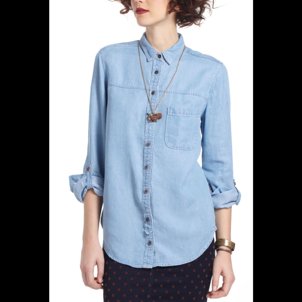 Holding horses abilene button down chambray top